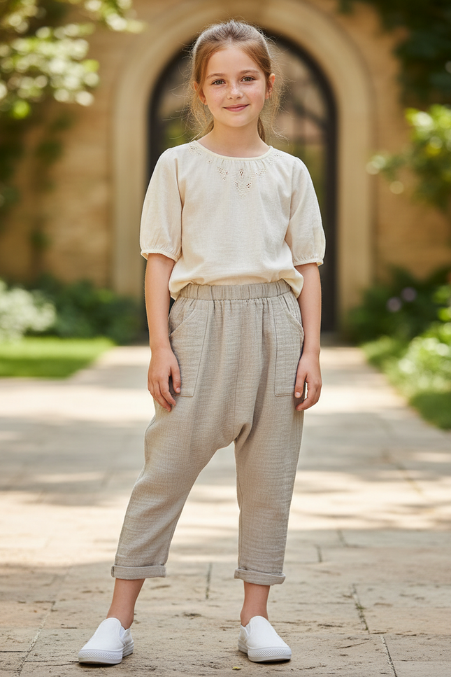 Pantalon Gris En Lin