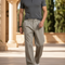 Pantalon En Lin Homme Sable Pince Casual - Kaki
