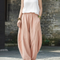 Pantalon En Lin Pêche Ample Décontracté Harem Femme - Rose