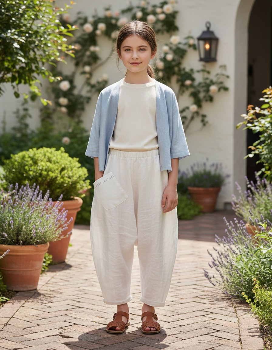 Pantalon En Lin Blanc Ample Vintage Personnalisé Harem