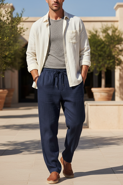 Pantalon Bleu Lin - Marine