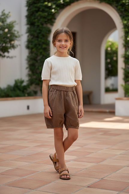 Pantalon Court Lin - Marron