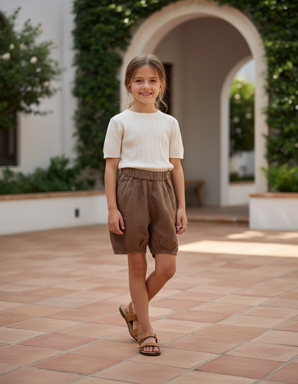 Pantalon Court Lin - Marron