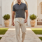 Pantalon Lin Elastique Homme - Beige