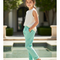 Pantalon En Lin Vert Menthe Ample Décontracté Enfant