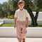 Pantalon En Lin Enfant Rose Ample Plissé Confortable