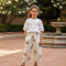 Pantalon En Lin Écru Ample Motifs Rigolos Enfant - Beige