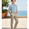 Pantalon En Lin Beige Slim Décontracté Garçon