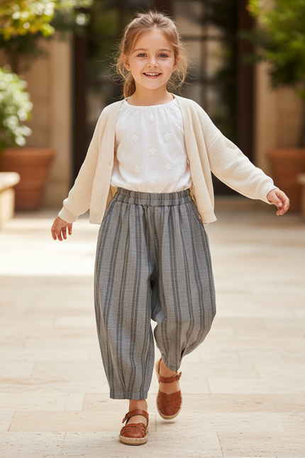 Pantalon Lin Gris Clair