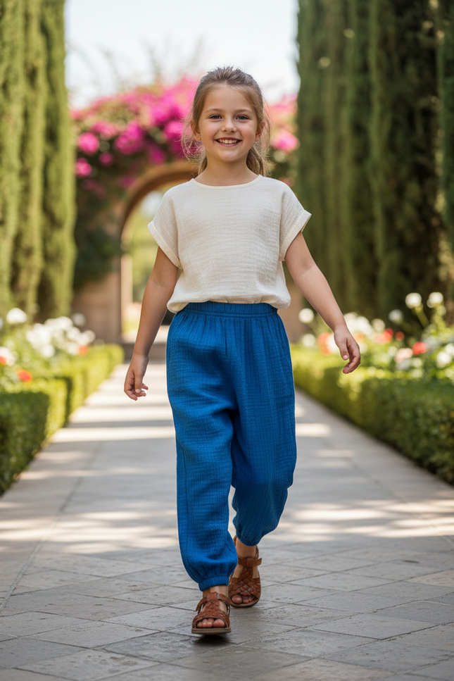 Pantalon Lin Bleu Roi