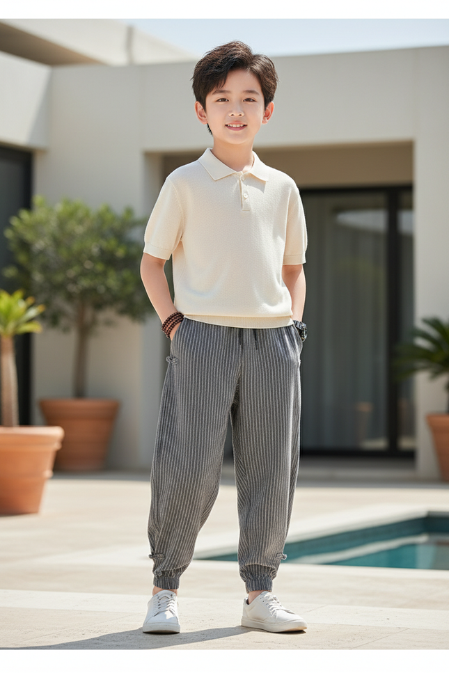 Pantalon Japonais Lin - Gris