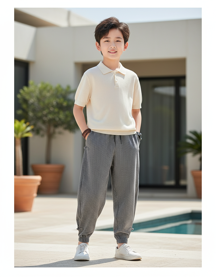Pantalon Japonais Lin - Gris
