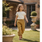 Pantalon En Lin Jaune Ample Plissé Enfant