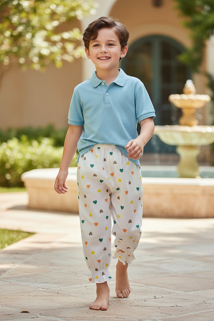 Pantalon Lin Blanc Bebe - Multicolore