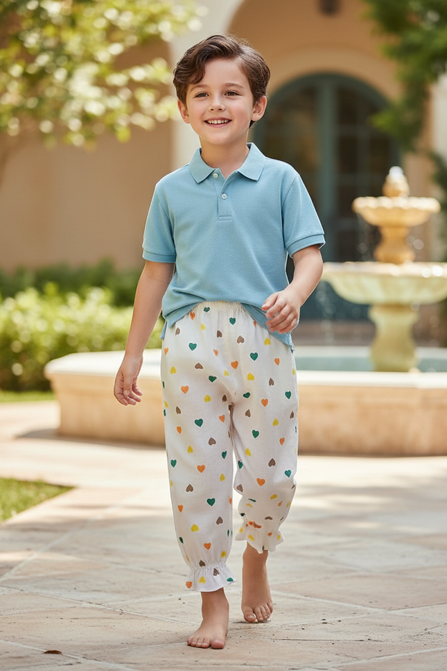 Pantalon Lin Blanc Bebe - Multicolore