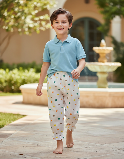 Pantalon Lin Blanc Bebe - Multicolore