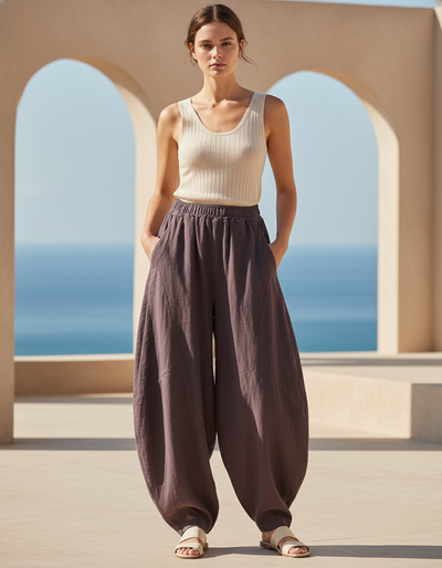 Pantalon En Lin Femme 7/8
