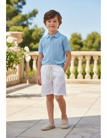 Pantalon En Lin Blanc Cordon Décontracté Garçon