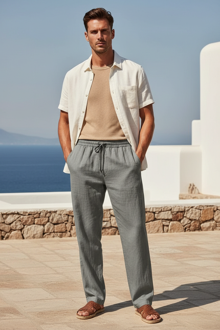 Pantalon Pur Lin Homme - Gris