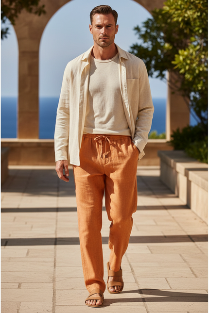 Pantalon Lin Orange