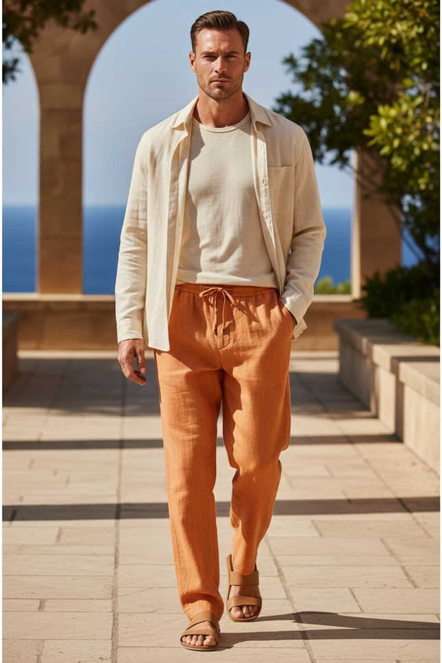 Pantalon Lin Orange