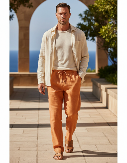 Pantalon Lin Orange