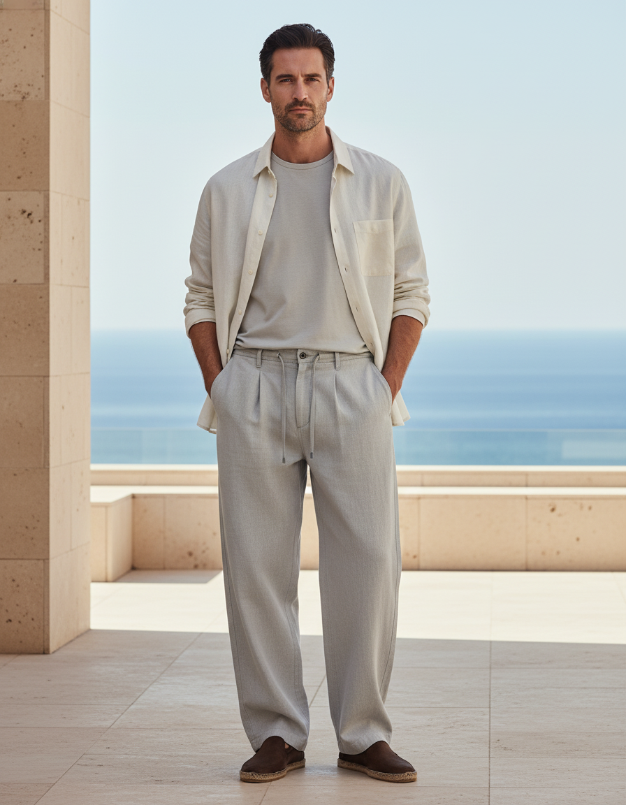 Pantalon Lin Pince - Gris