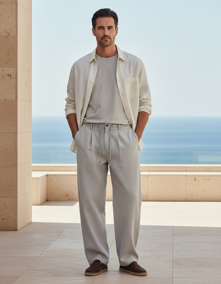 Pantalon Lin Pince - Gris