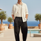 Pantalon En Lin Noir Ample Décontracté Homme Moderne