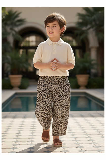 Pantalon Lin Leopard - Imprimé