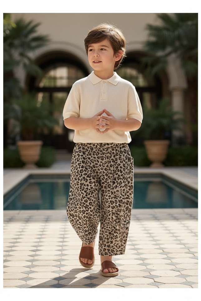 Pantalon Lin Leopard - Imprimé