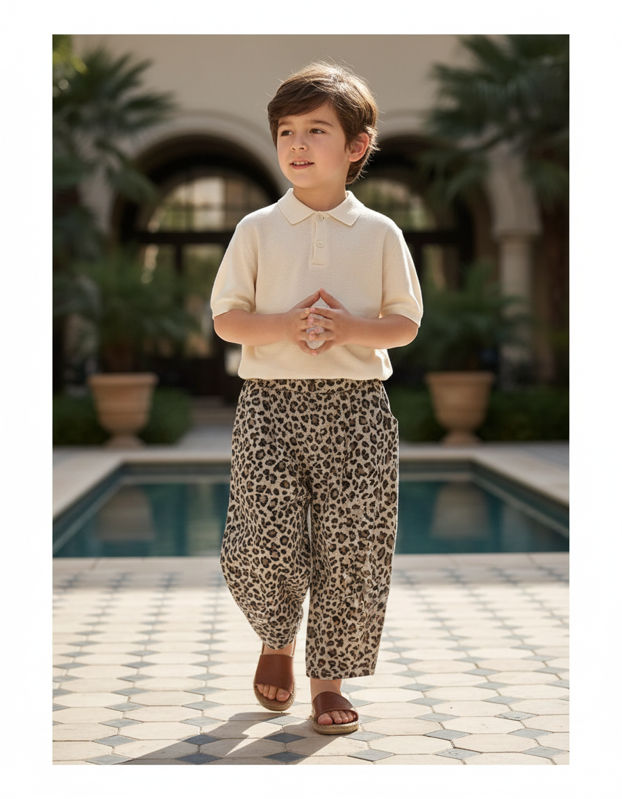 Pantalon Lin Leopard - Imprimé