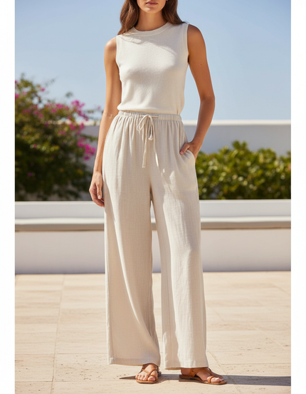Ensemble Pantalon Lin - Beige