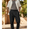 Pantalon En Lin Noir Ample Lacets Médiéval Homme