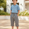 Pantalon En Lin Rayé Marine Blanc Enfant Décontracté - Multicolore