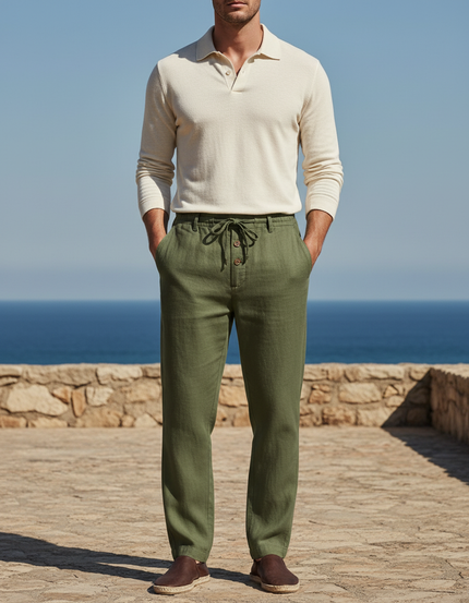 Pantalon Lin Vert
