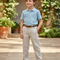Pantalon En Lin Enfant Droit Beige Élégant Décontracté