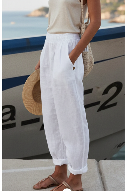Pantalon Leger Lin - Blanc