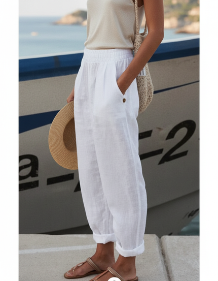 Pantalon Leger Lin - Blanc