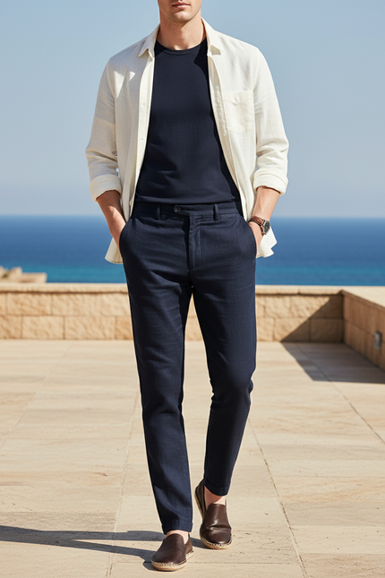 Pantalon Chemise Lin - Marine