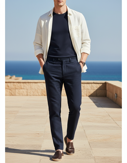 Pantalon Chemise Lin - Marine