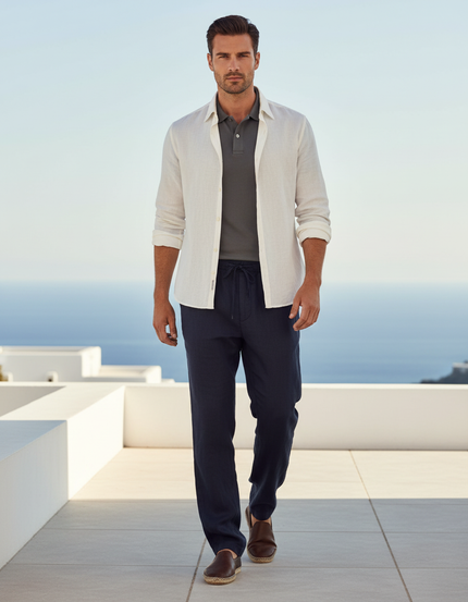 Pantalon Lin Marine