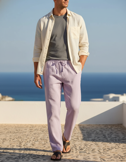 Pantalon Coton Lin - Violet