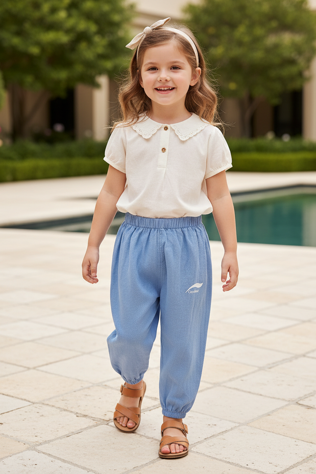 Pantalon En Lin Pour Bébé - Bleu