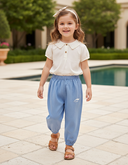 Pantalon En Lin Pour Bébé - Bleu