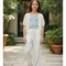Pantalon En Lin Blanc Ample Fluide Confortable Fille