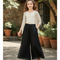Pantalon En Lin Noir Ample Fluide Élastique Fille