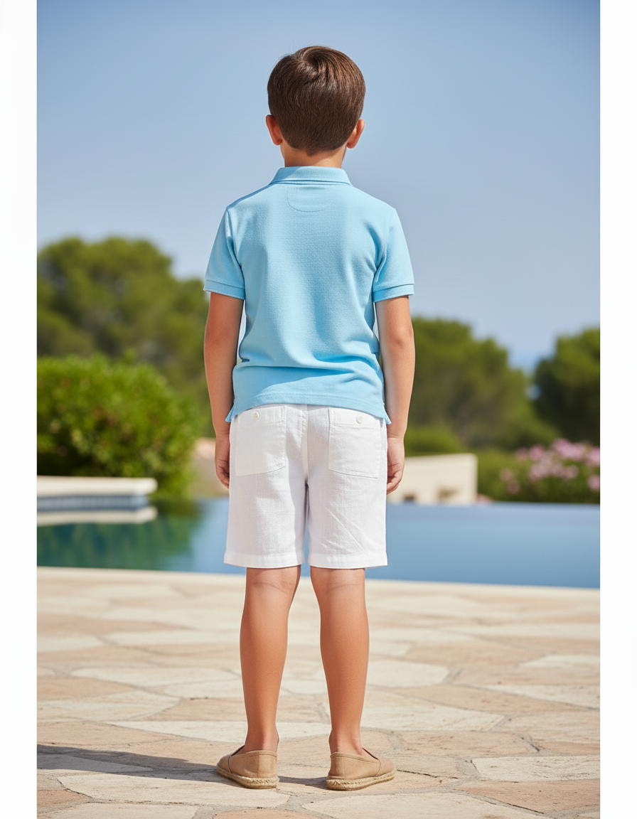 Pantalon En Lin Blanc Décontracté Cordon Enfant - vue 2