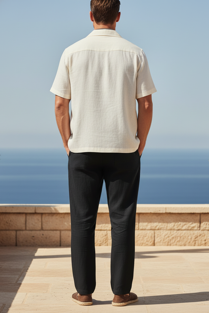 Chemise Et Pantalon Lin - Noir - vue 2
