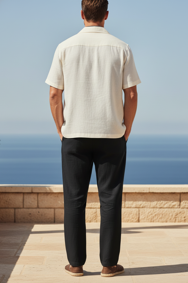 Chemise Et Pantalon Lin - Noir - vue 2